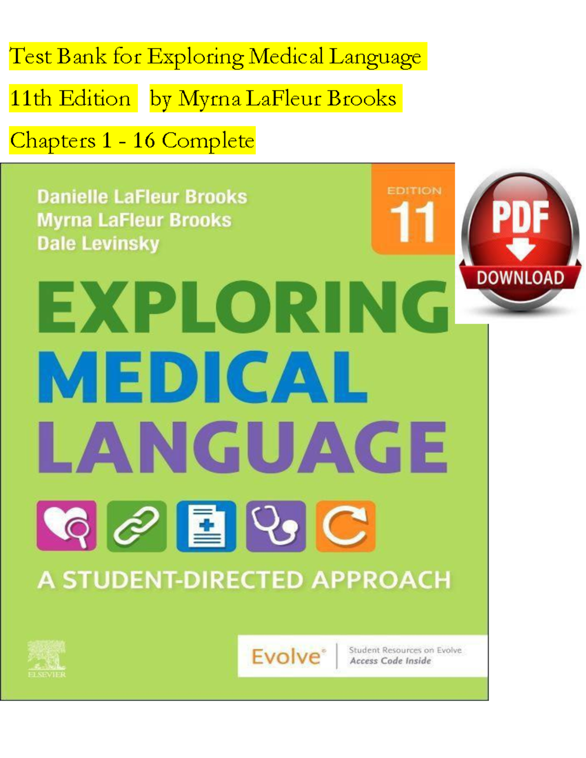 TEST BANK For Exploring Medical Language 11th Edition by Myrna La Fleur ...