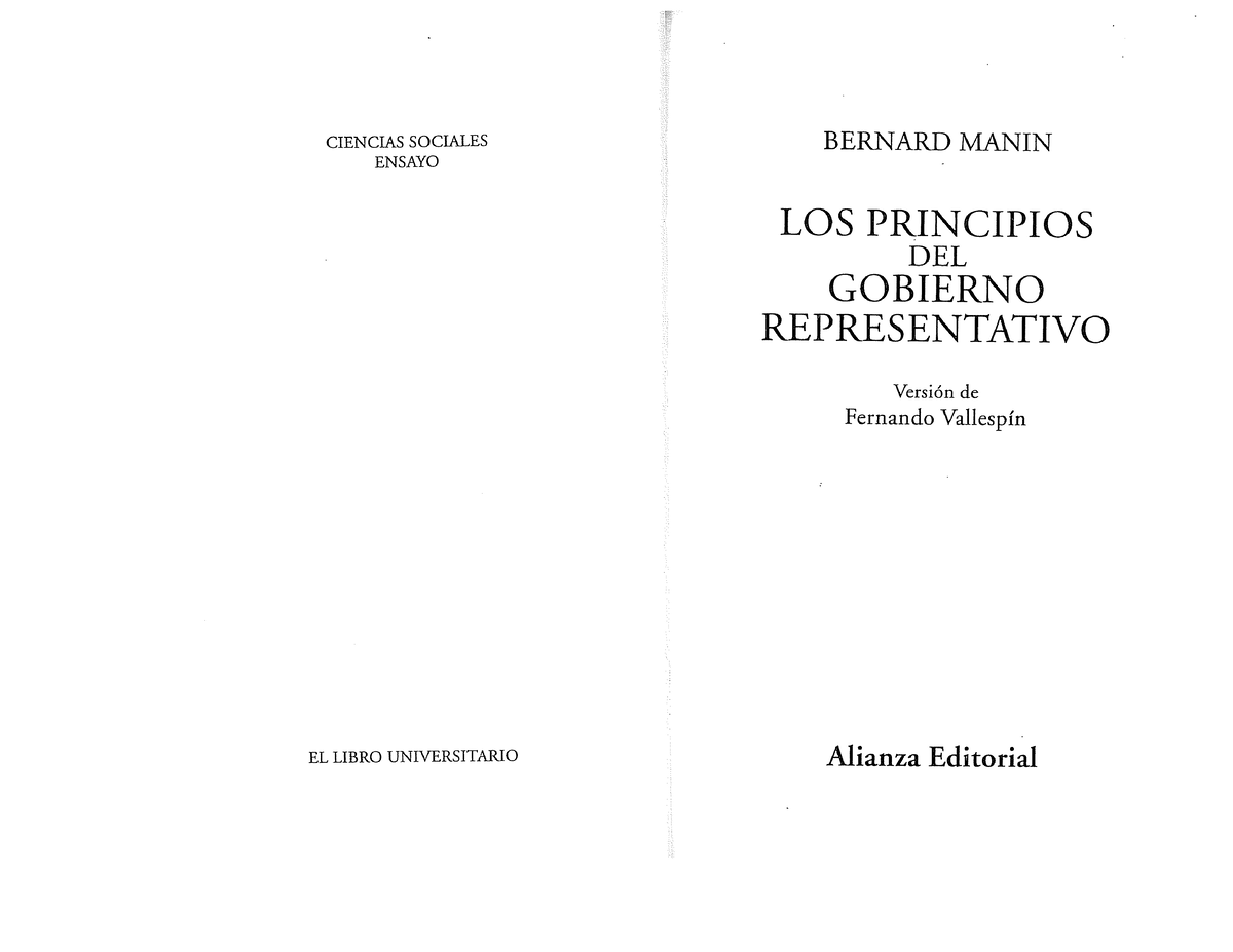 Bernard Manin. Los Principios Del Gobierno Xid-51957824 1 - Economia ...