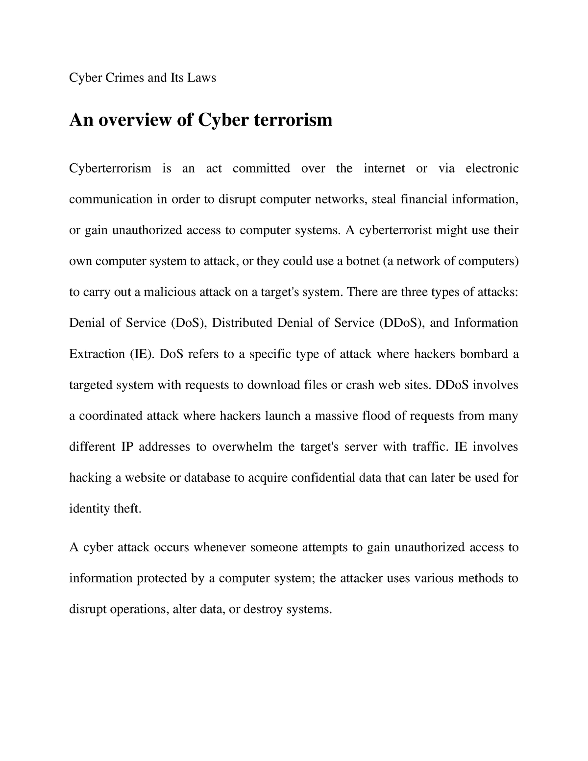 research paper of cyber terrorism