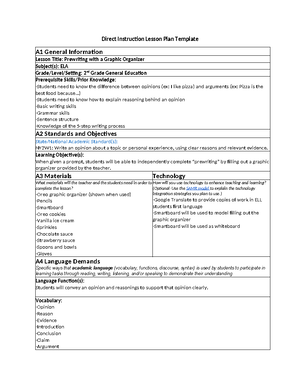 D010 Task 2 - Task 2 passed - Direct Instruction Lesson Plan Template ...