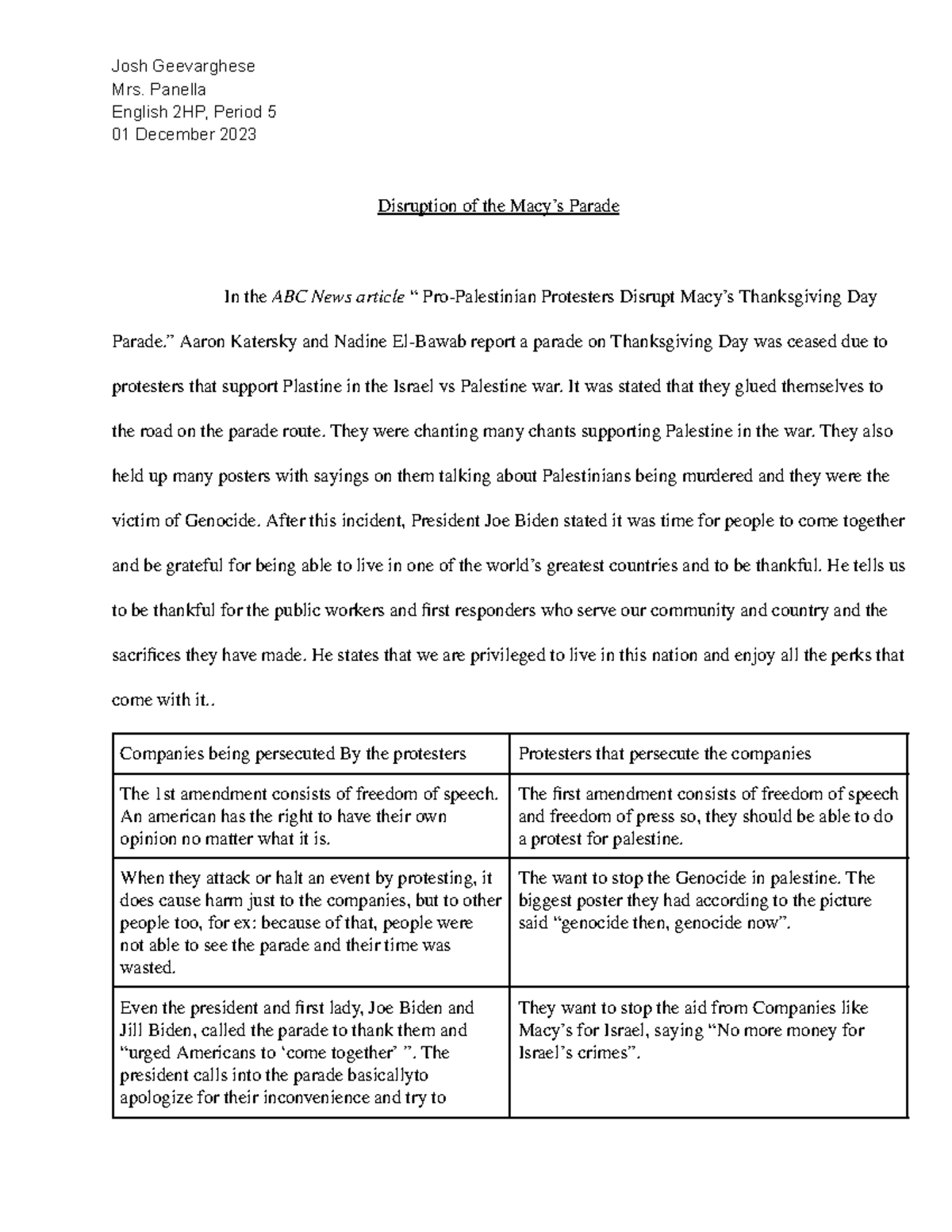 Current event 2 - It is about the a news article that was recent - Josh ...