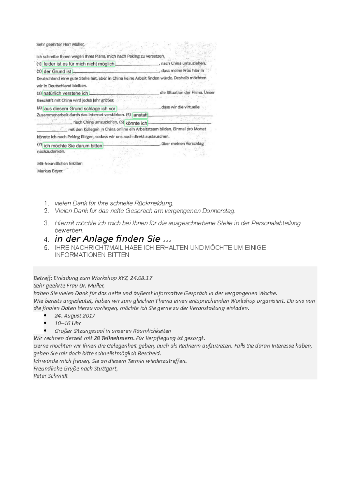 Vielen Dank für Ihre schnelle Rückmeldung Vielen Dank für das nette Gespräch am vergangenen