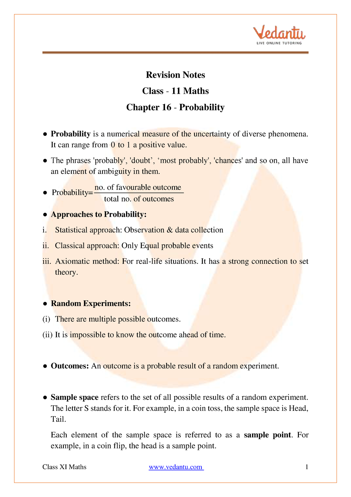 case study class 11 maths probability