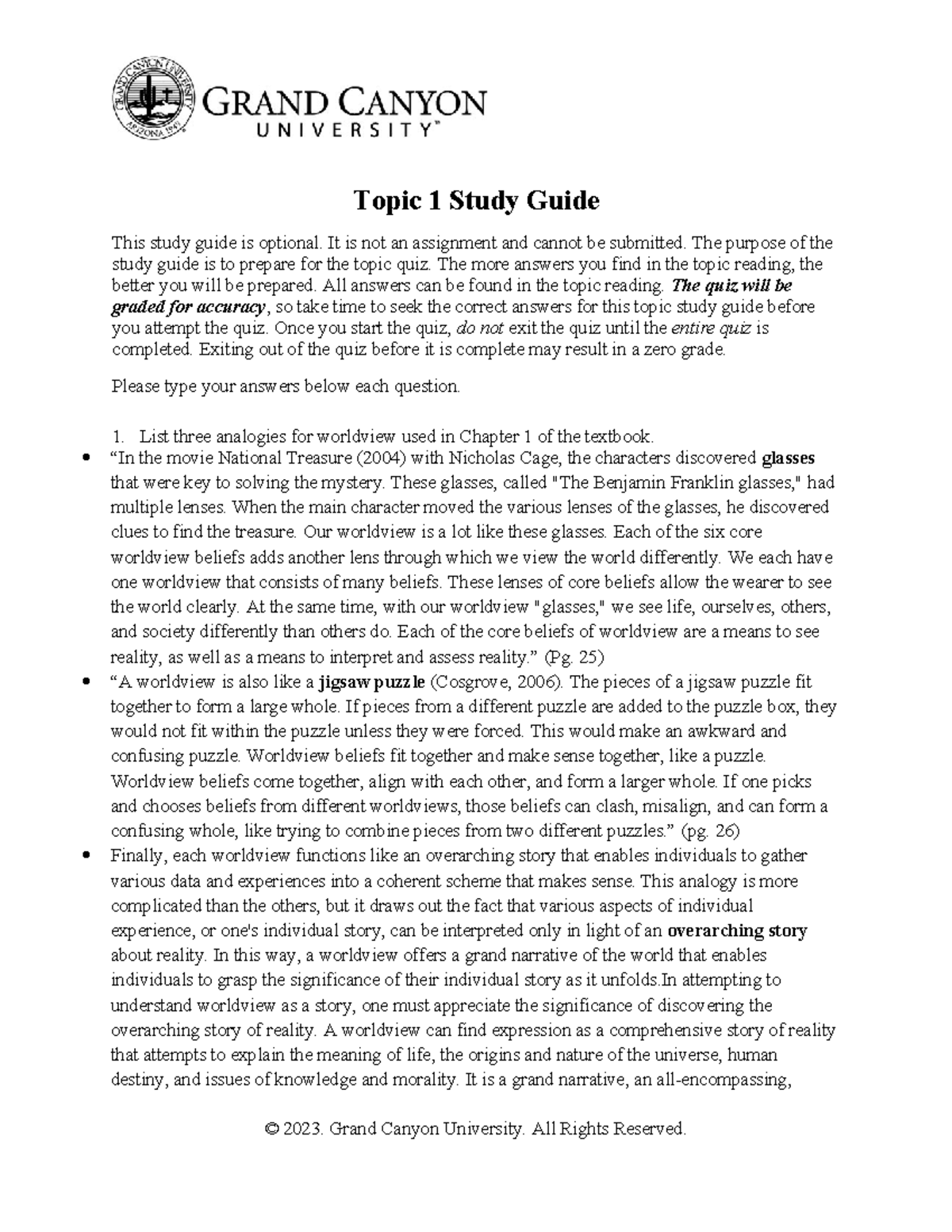 CWV 101 301 RS T1Study Guide Online - Topic 1 Study Guide This study ...