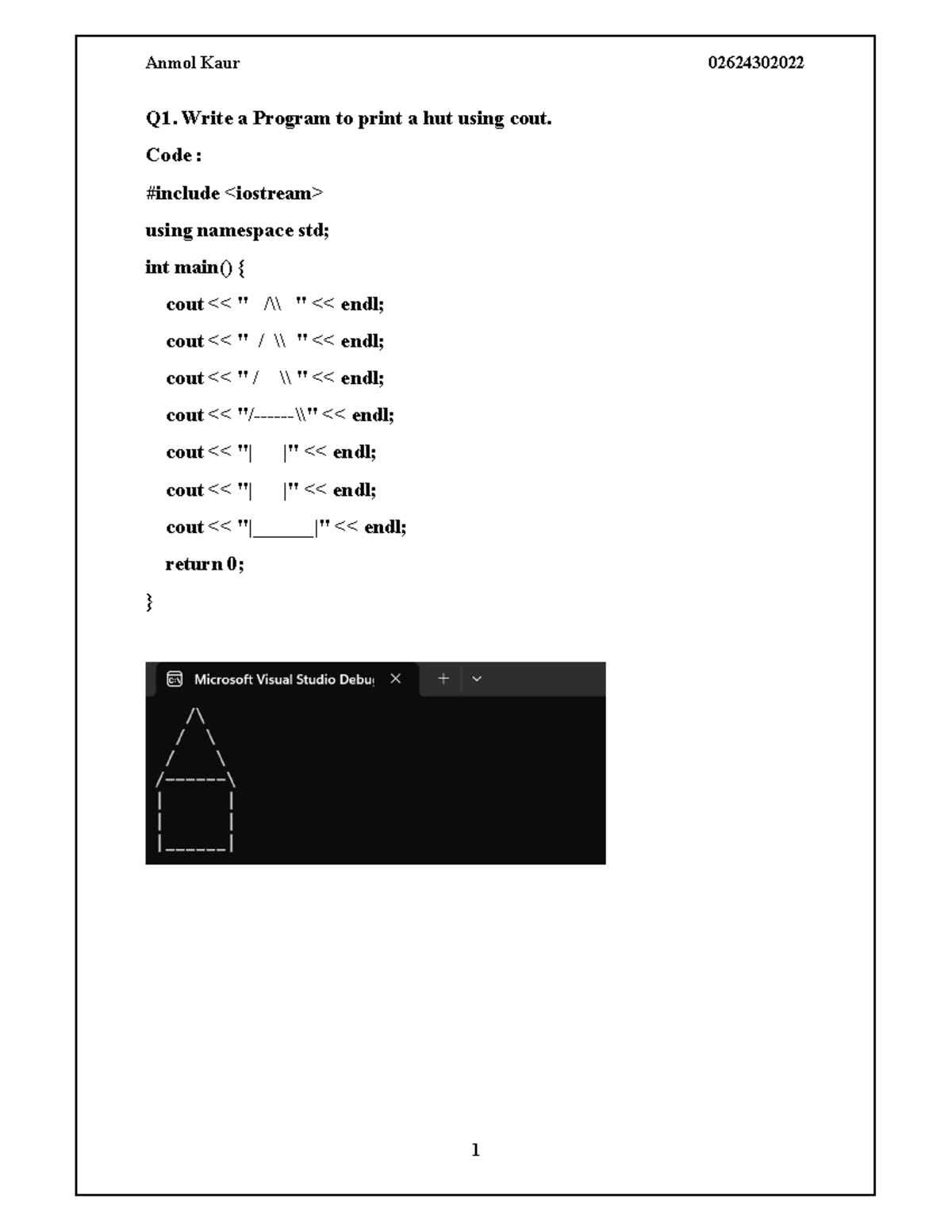 C++ Main File - C++ Practical File, Sem 3 - Q1. Write a Program to ...