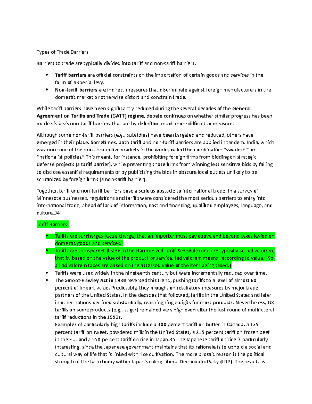 Types of Trade Barriers Types of Trade Barriers Barriers to trade are