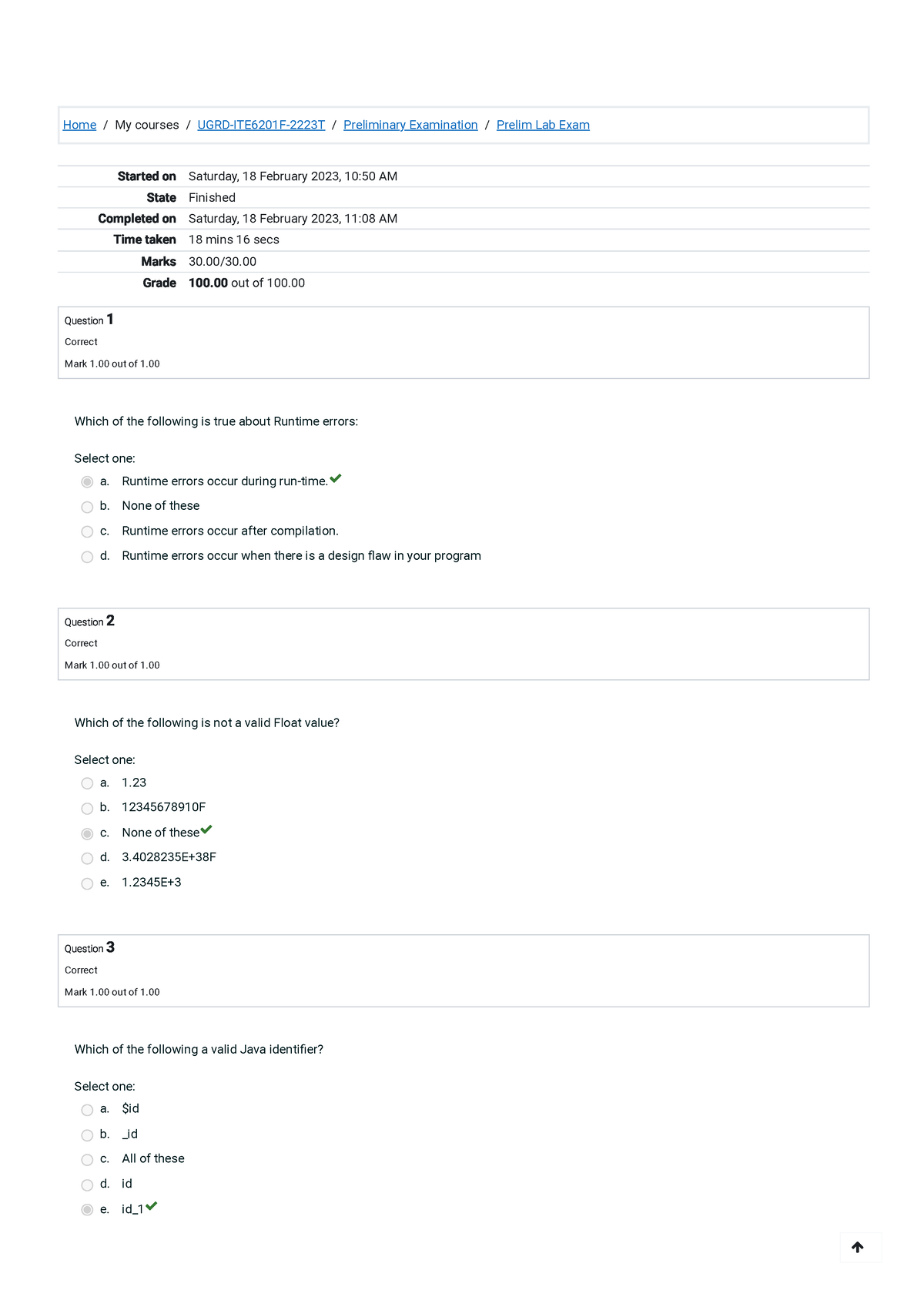 Prelim Ti Finals Exam Attempt - Home / My Courses / UGRD-ITE6201F-2223T ...