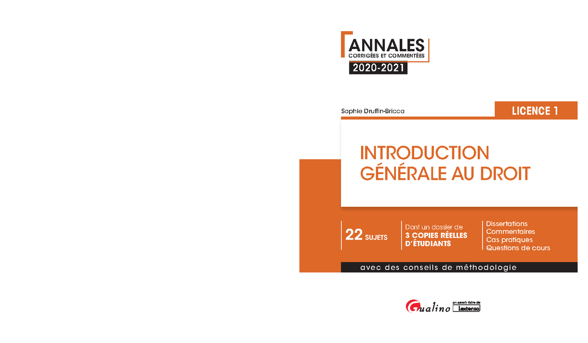 fiche revision introduction général au droit - 2020- ANNALES CORRIGÉES
