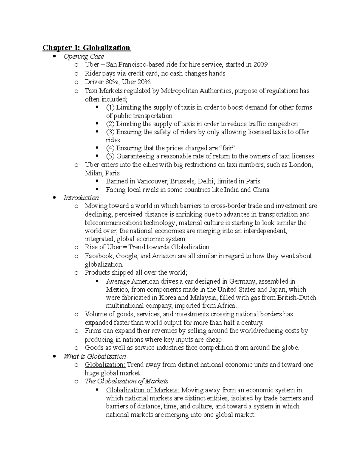 International Business Chapter 1 - Chapter 1: Globalization Opening ...
