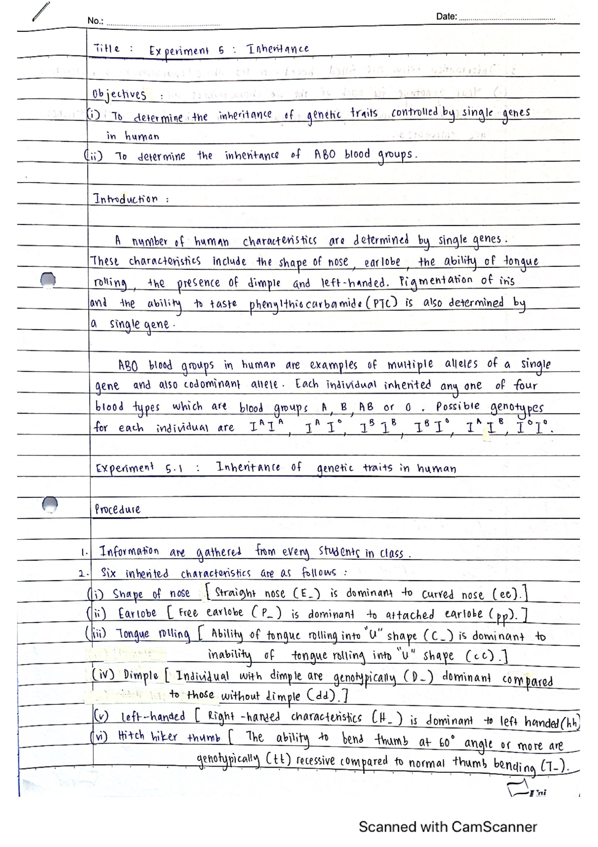 experiment 5 physics matriculation