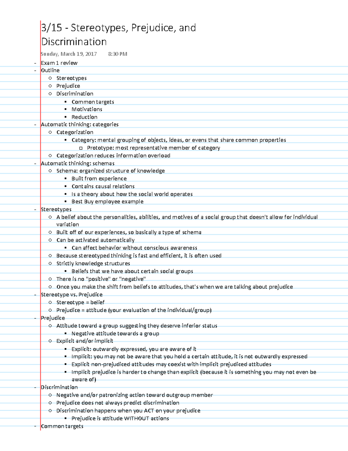 Stereotype And Prejudice Notes – FDJY