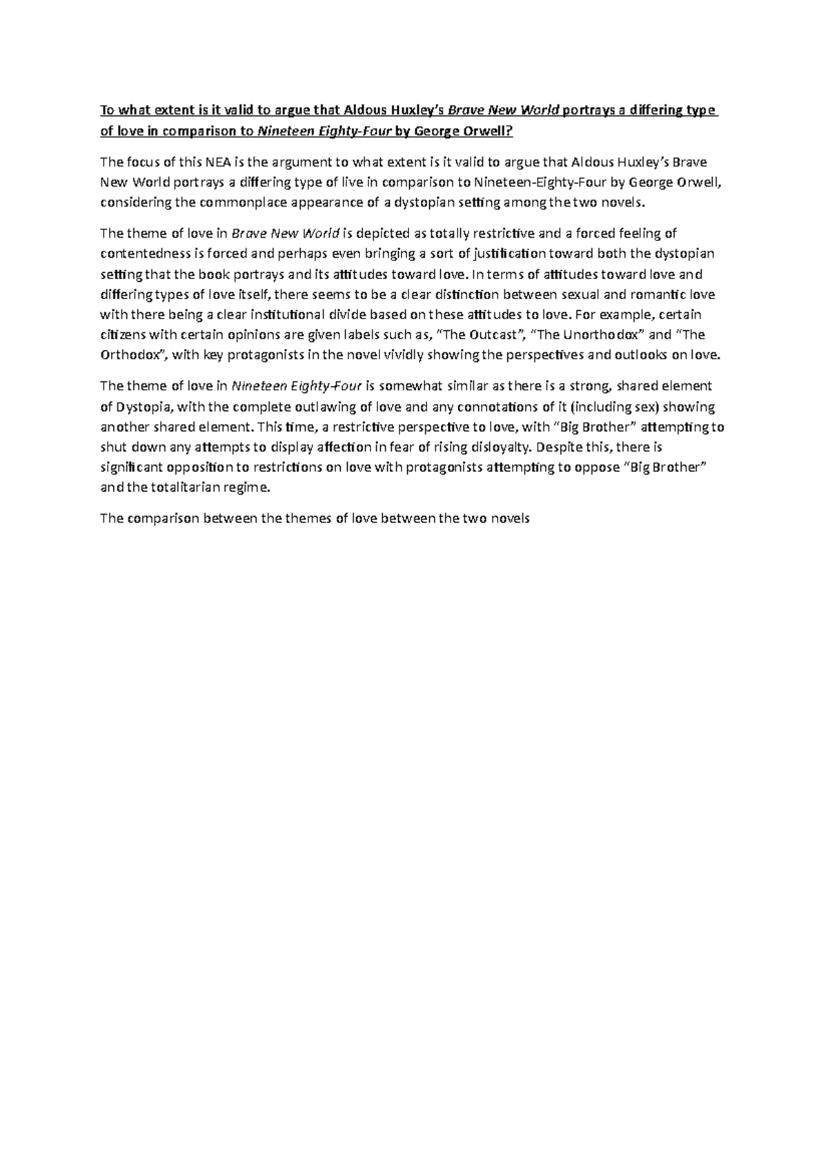 NEA Abstract - yes - To what extent is it valid to argue that Aldous ...
