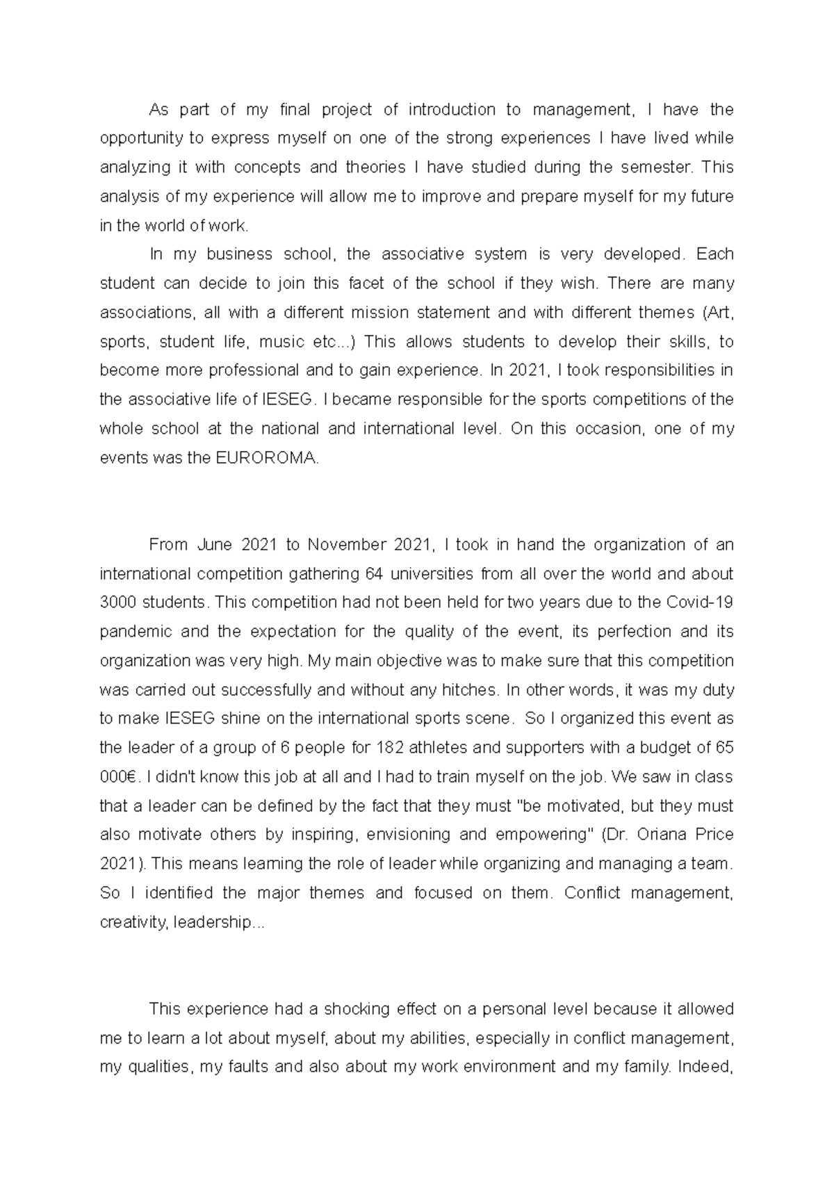 5 Part Essay Example