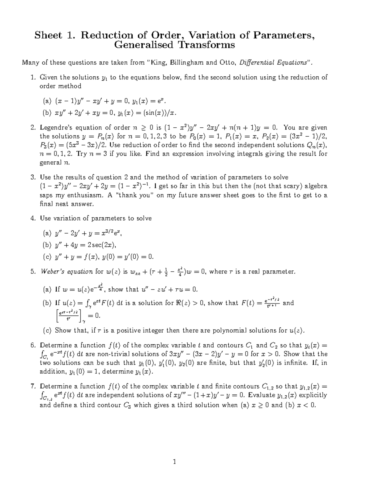 Seminar Assignments Mathematical Methods 5 Assignment 1 5 Studocu