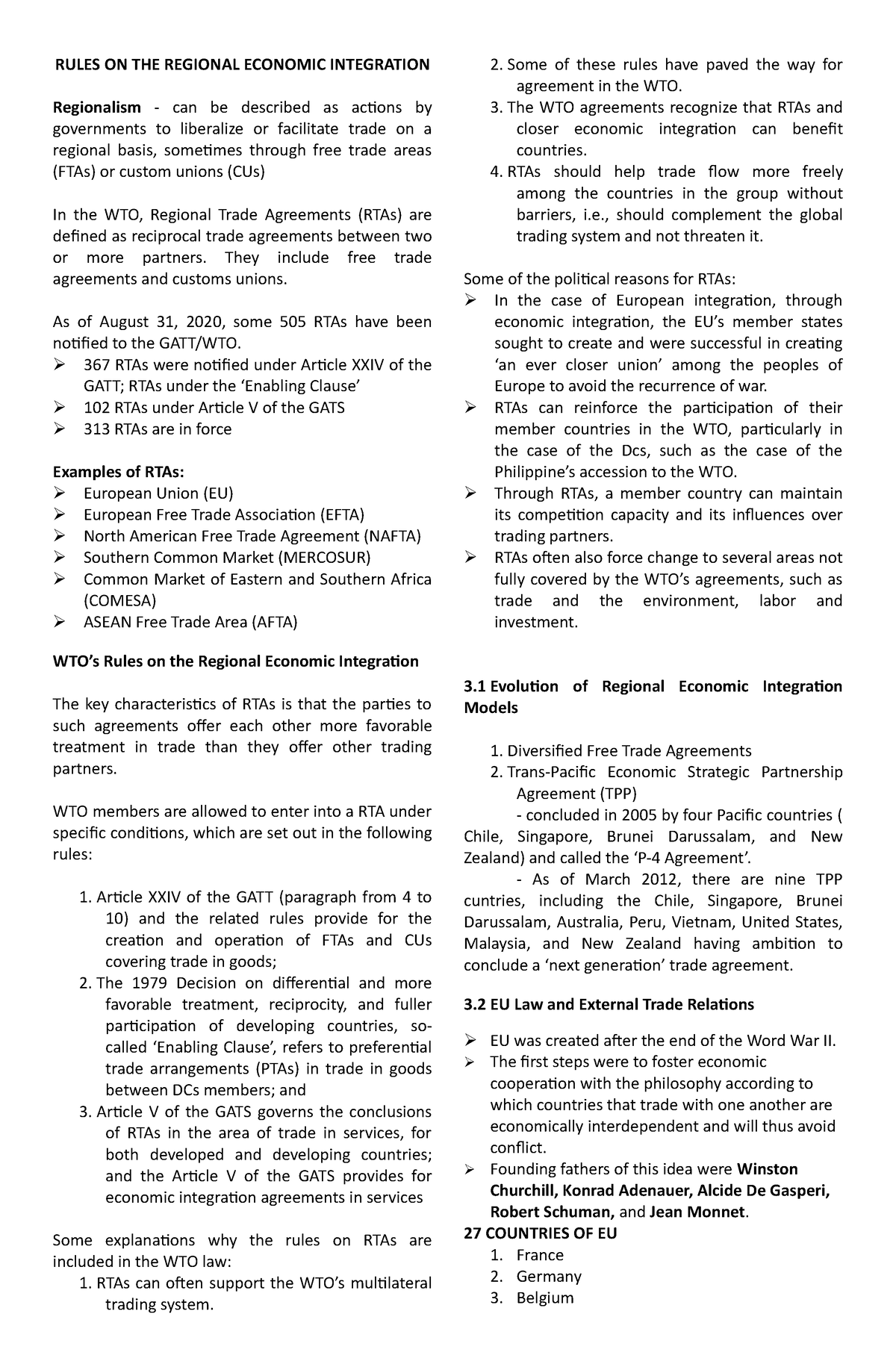 levels-of-economic-integration