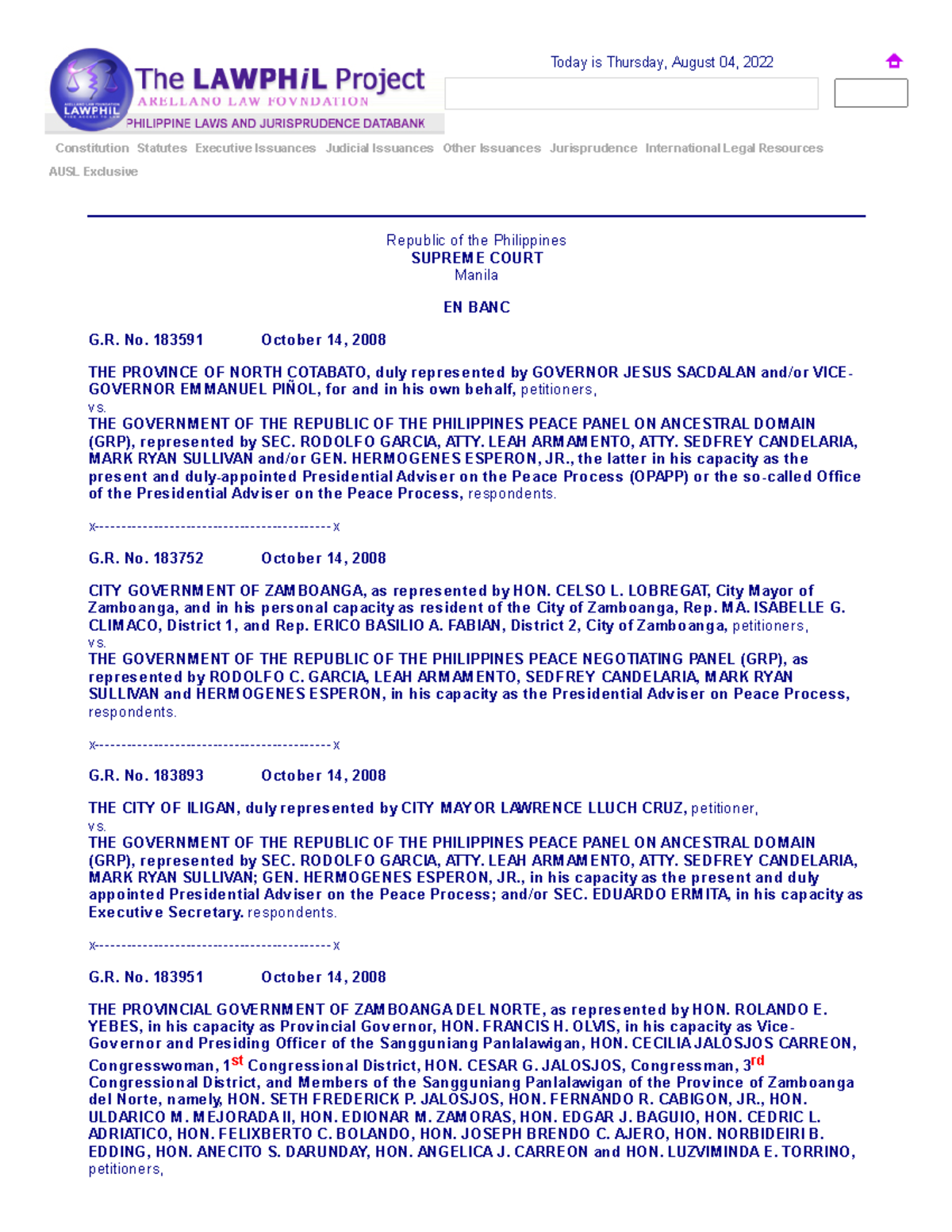 G.R - case digest - Constitution Statutes Executive Issuances Judicial ...