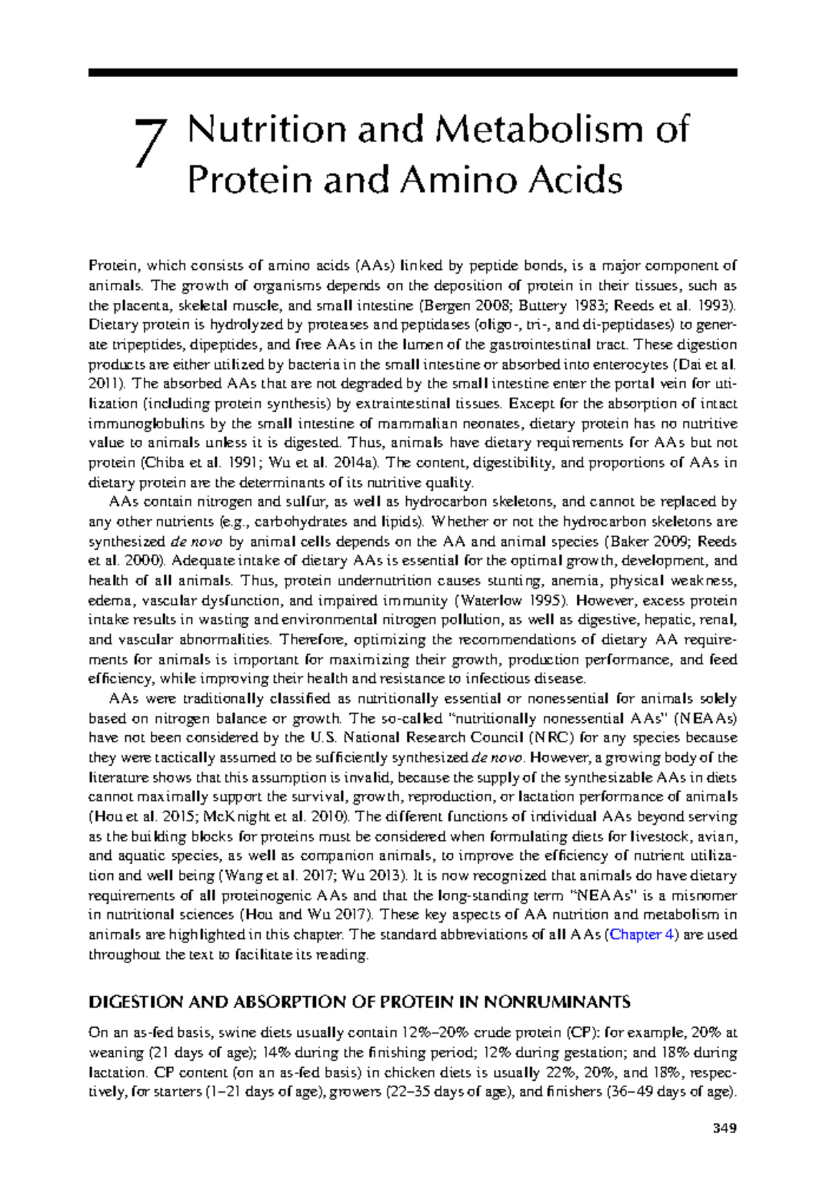 Protein 1 - 349 7 Nutrition and Metabolism of Protein and Amino Acids ...