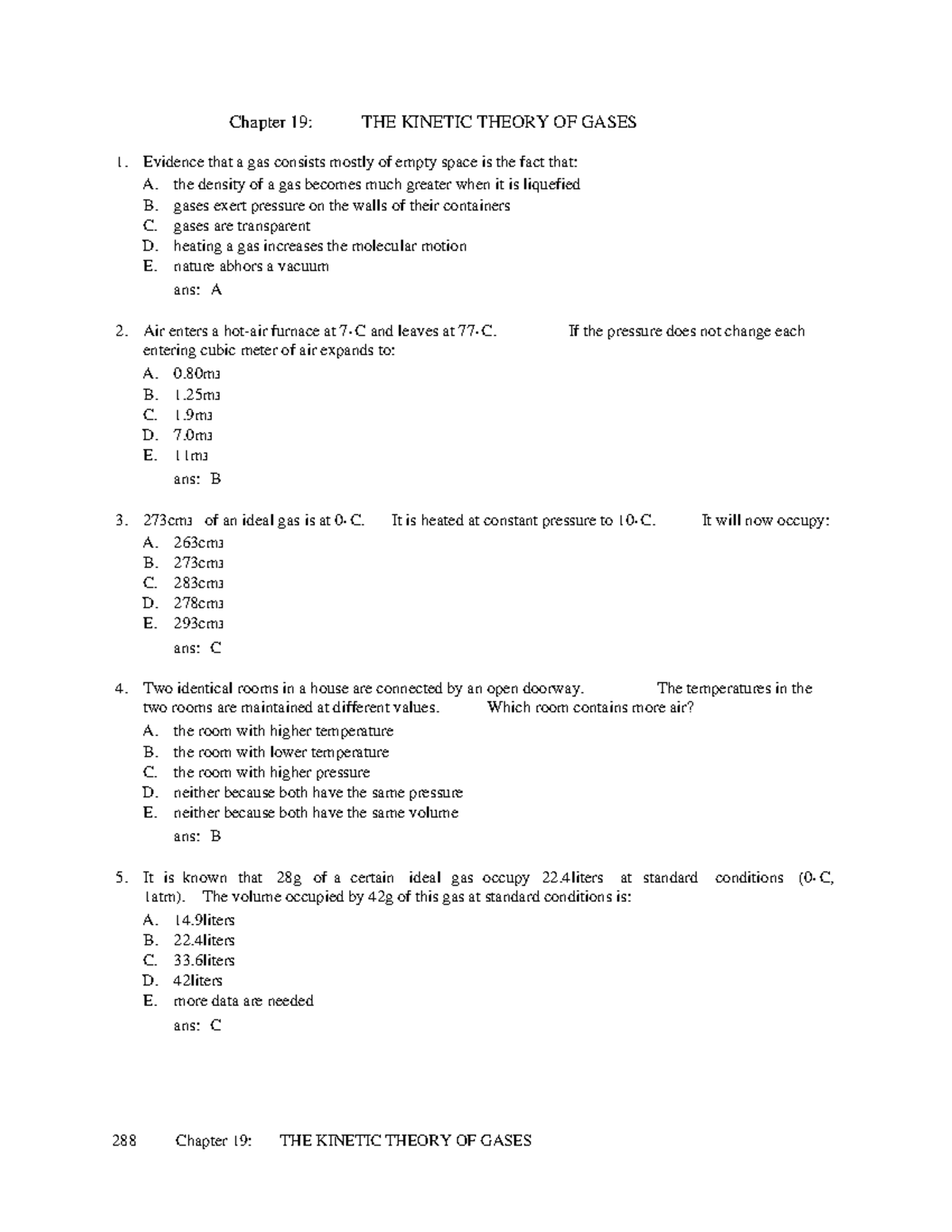 Chapter 19 THE Kinetic Theory OF Gases - 1. Evidence That A Gas ...