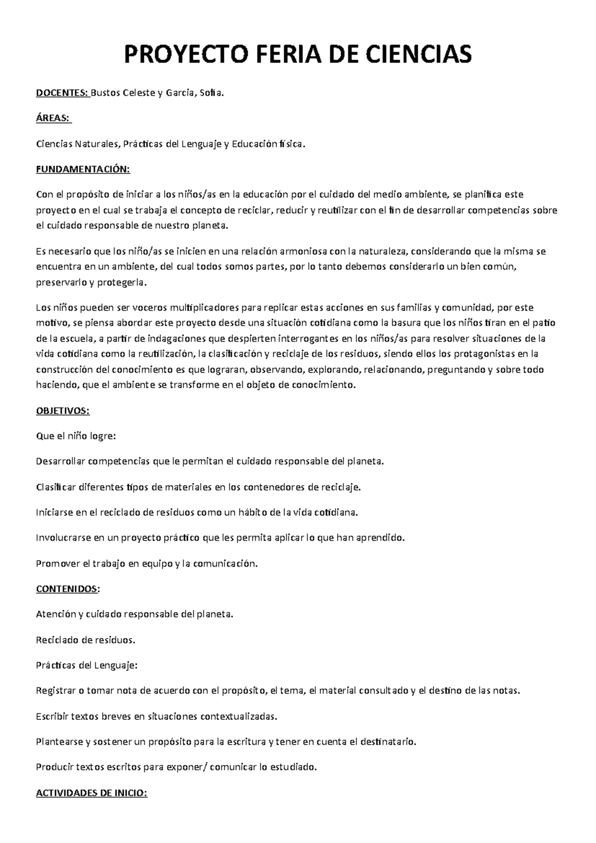 Proyecto Feria de ciencias 2do D 2024 - PROYECTO FERIA DE CIENCIAS ...