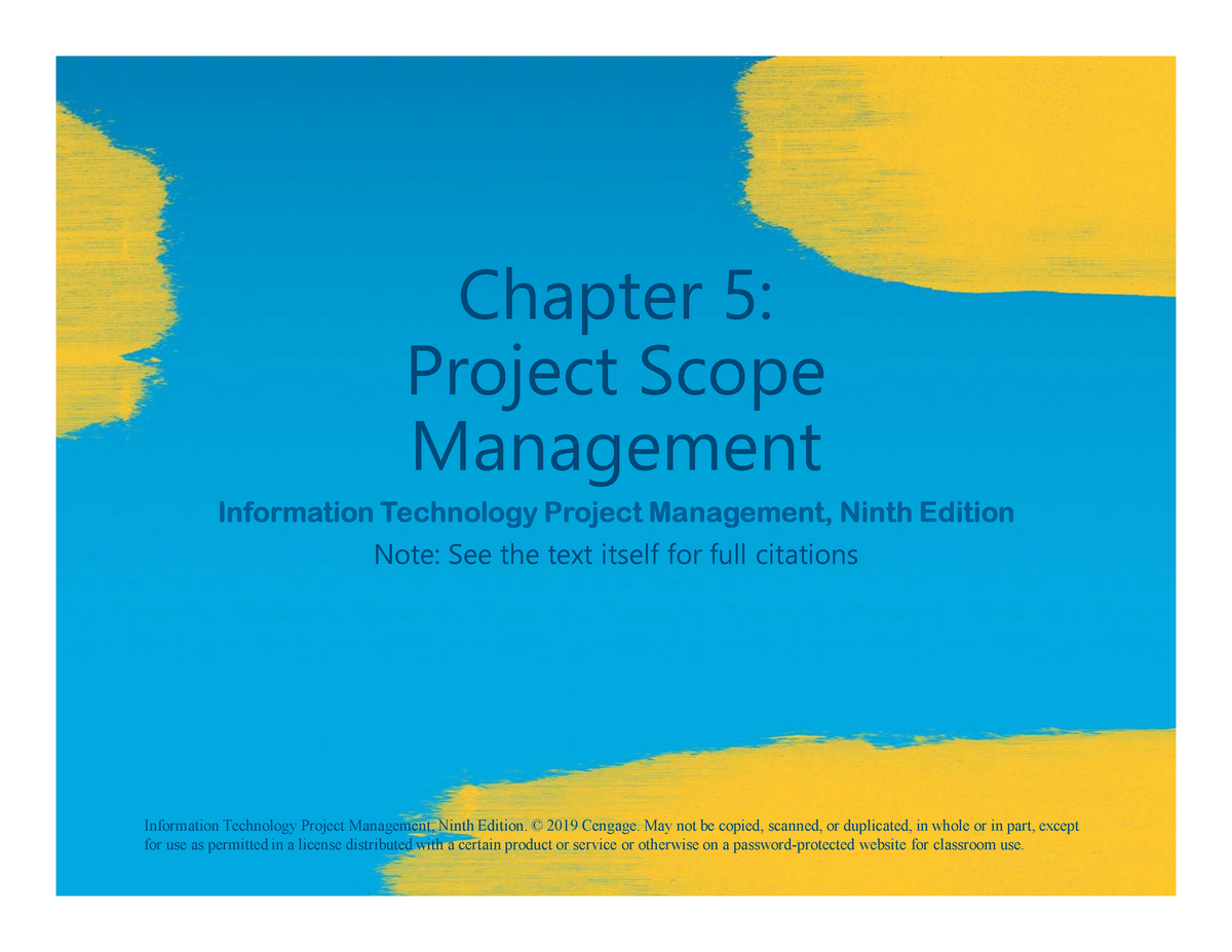 Chapter-05 (Scope Management) - Chapter 5: Project Scope Management ...