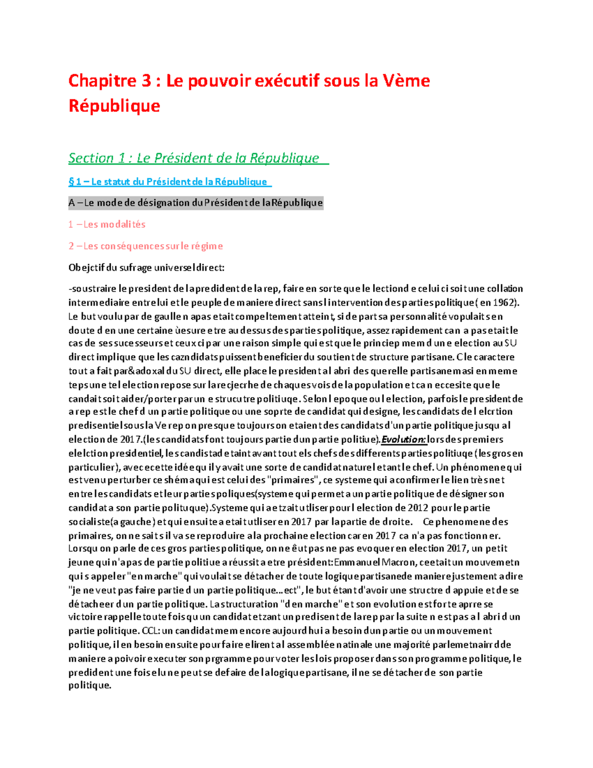 Semestre 2 Chapitre 3. Le pouvoir exécutif sous la Vème République ...