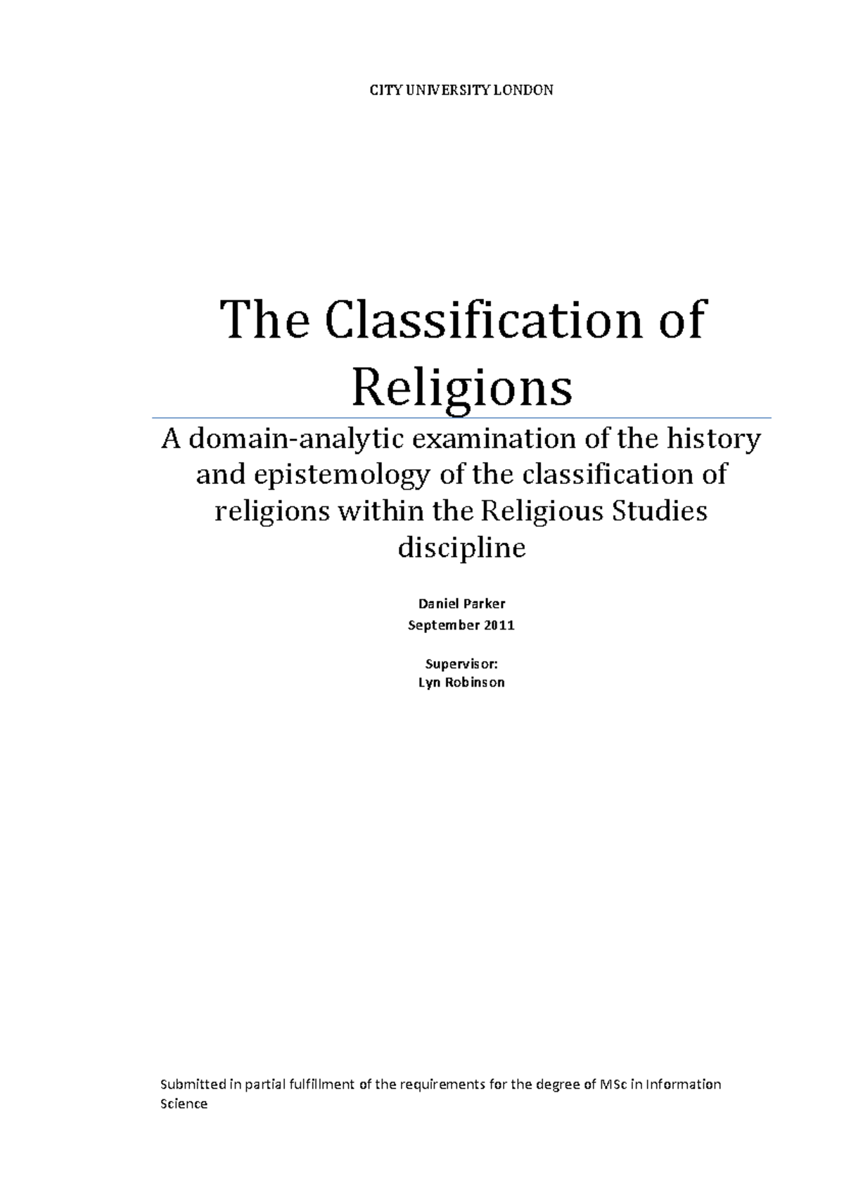 Parker classification-of-religions dissertation sep2011 - CITY ...