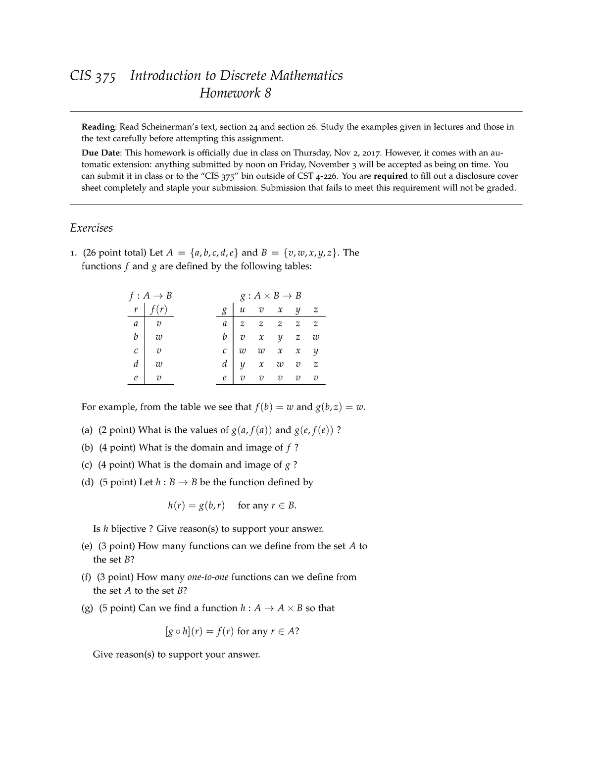 Hw08 W Cover Homework 8 Discrete Mathematics Profesor Andrew Lee Studocu