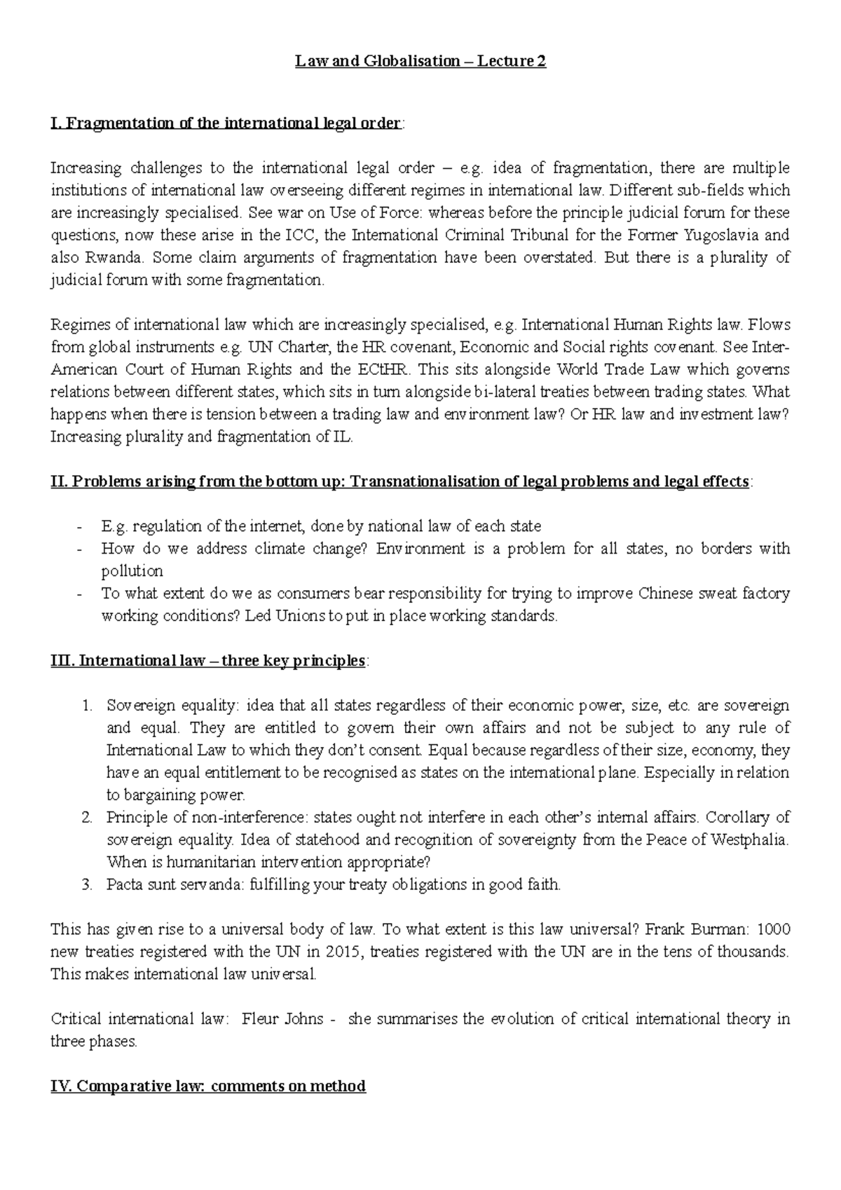 Law and Globalisation - Fragmentation of the International Legal Order ...