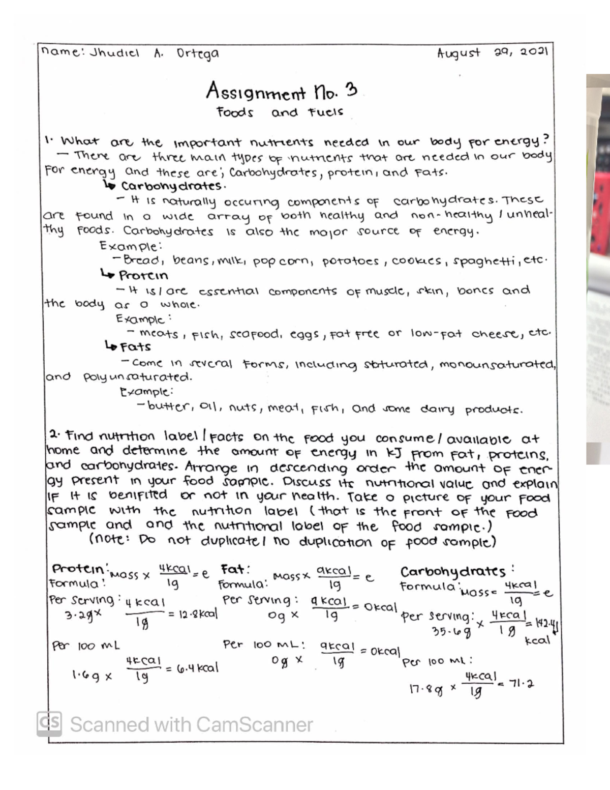 Foods and Fuels Please give as much additional information as
