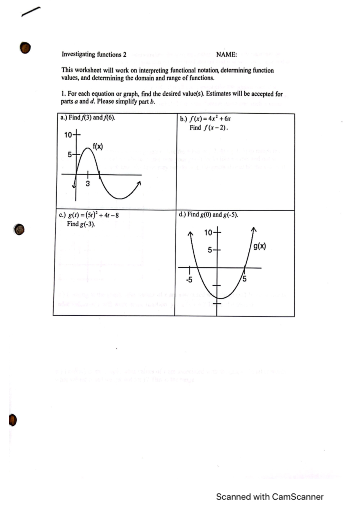 Math 131 Investigating Functions 2 - MATH 131 - Studocu