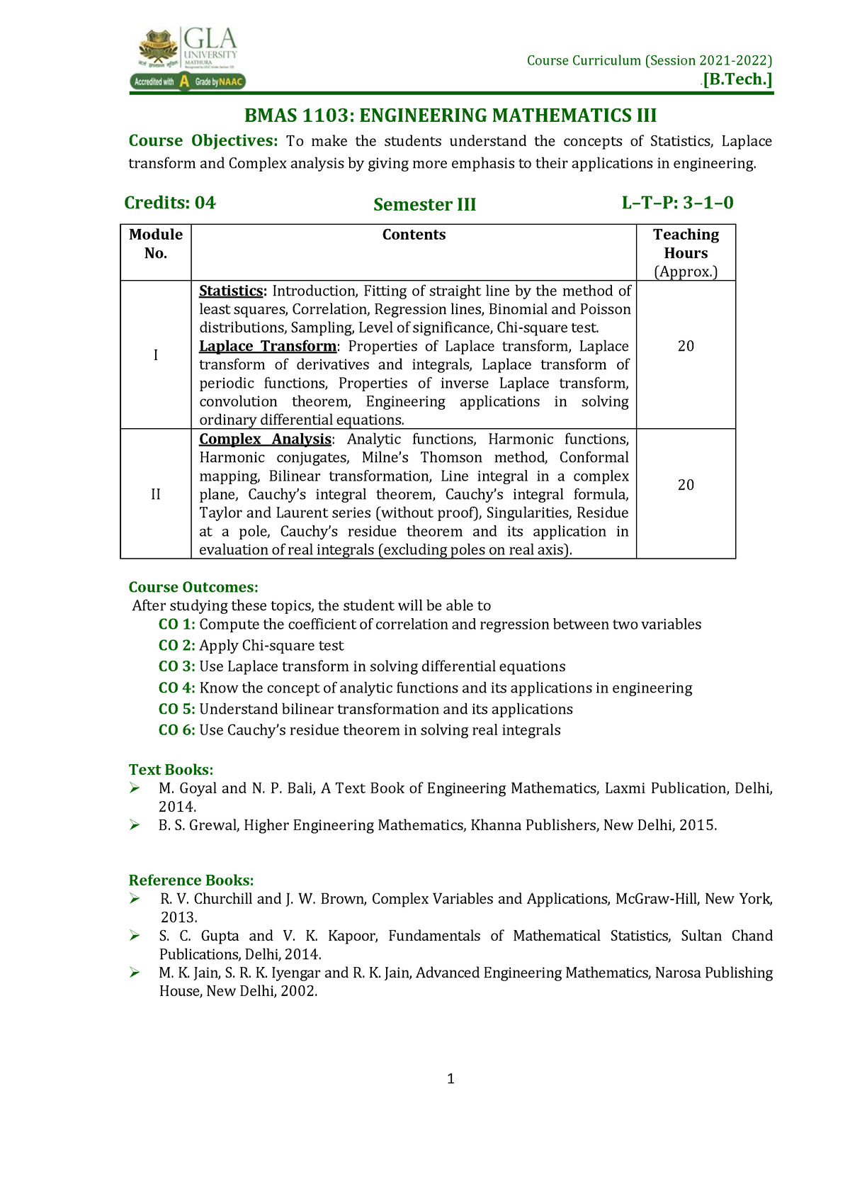 BMAS 1103 - Notes Of Lecture - Course Curriculum (Session 2021-2022) [B ...