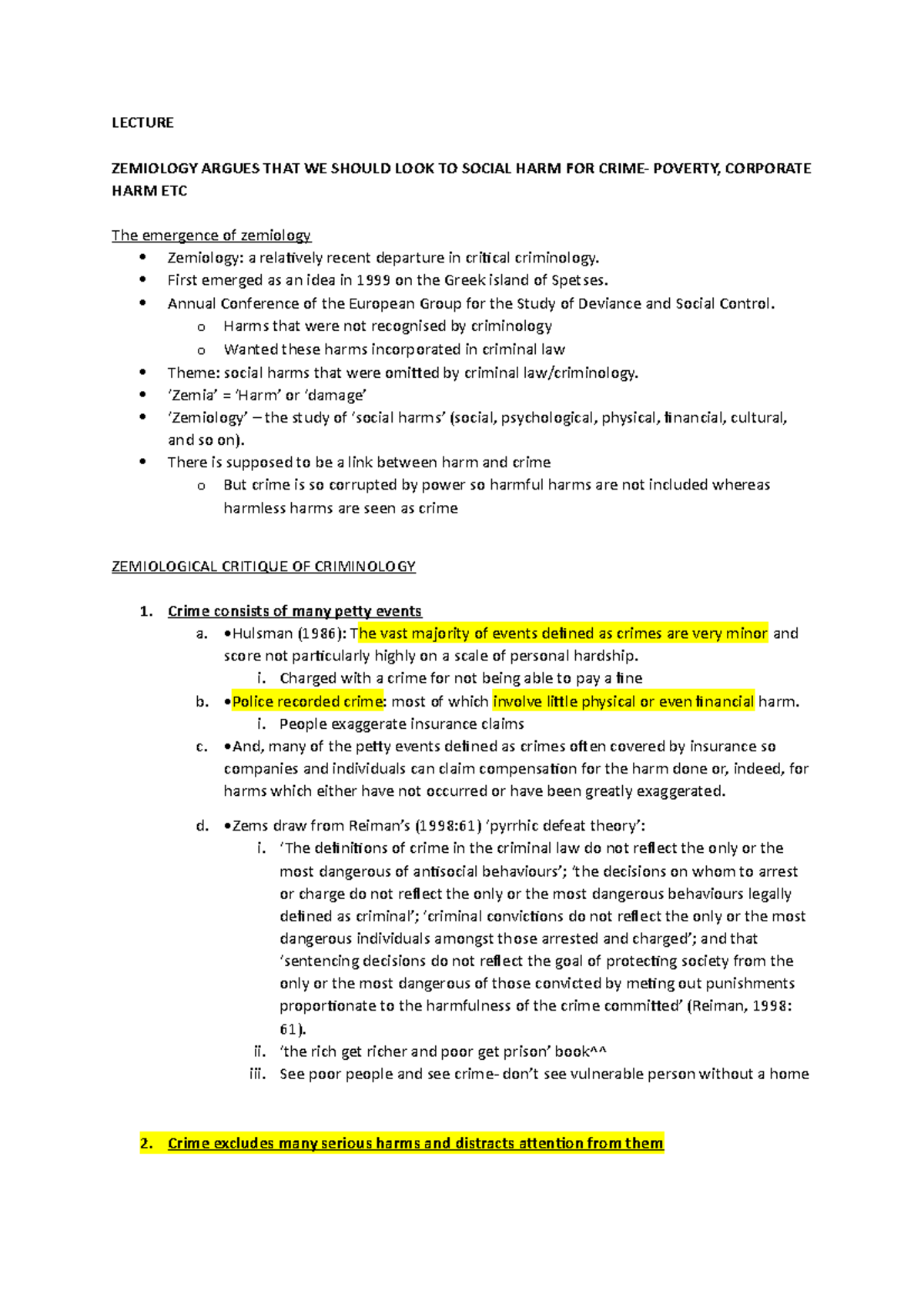 Cycle 5 Zemiology - LECTURE ZEMIOLOGY ARGUES THAT WE SHOULD LOOK TO ...