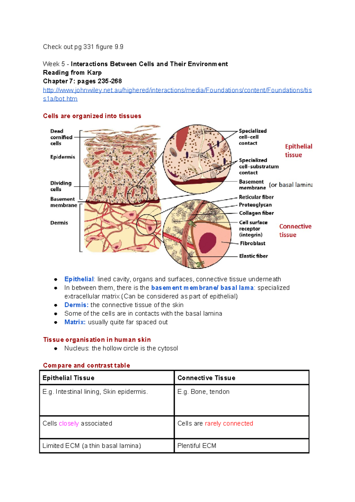 Week 5 - Interactions Between Cells and Their Environment - Check out ...
