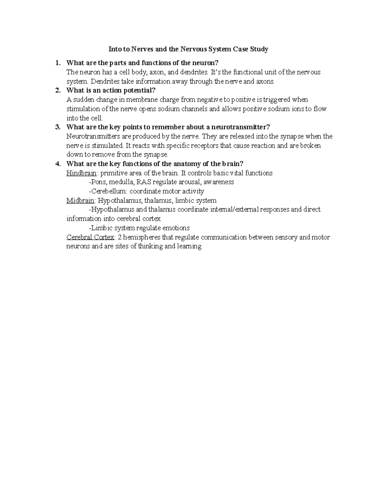 case study nervous system