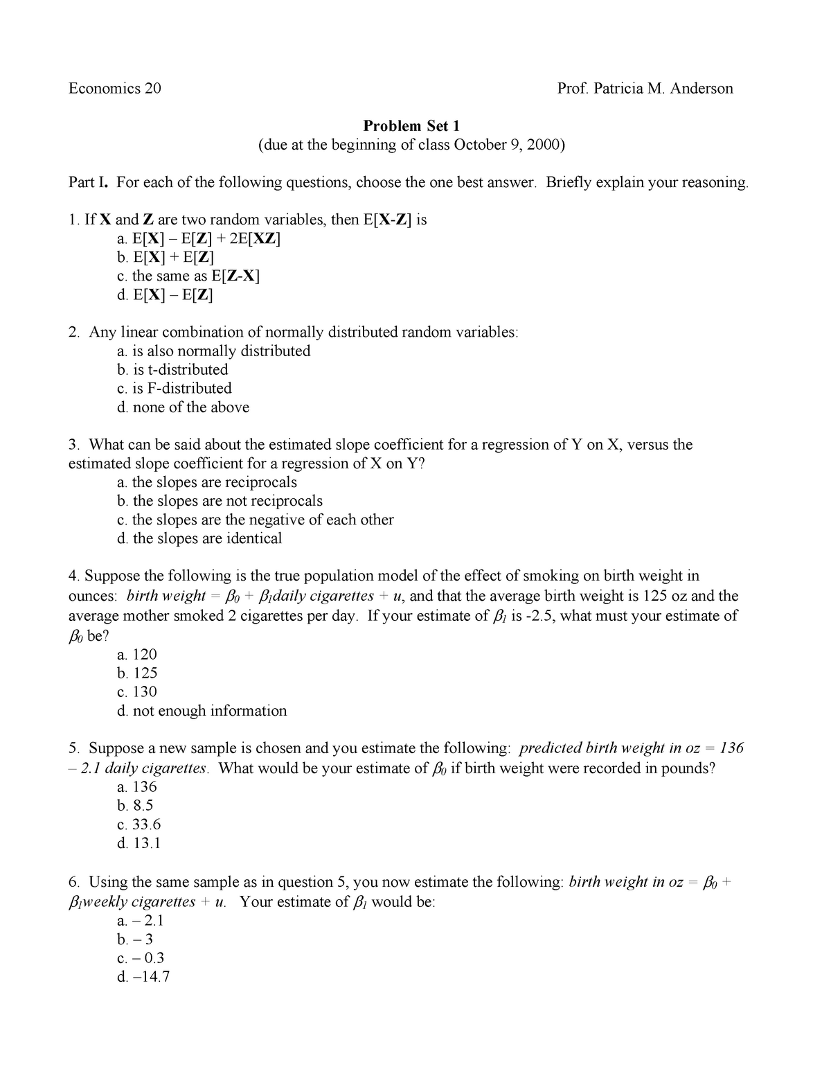 Ps1 Econometric Ebb814a05 Rug Studeersnel