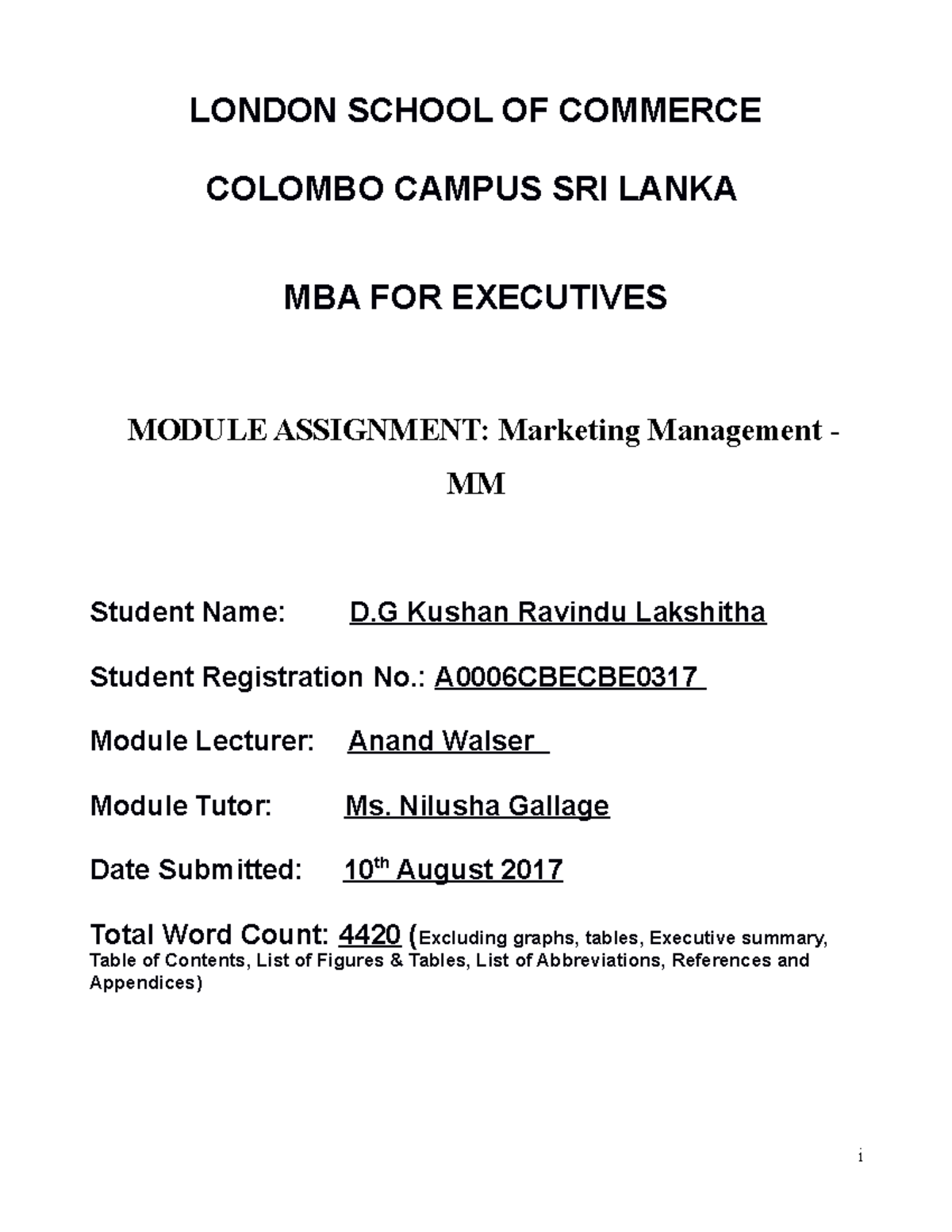 marketing plan assignment in sri lanka