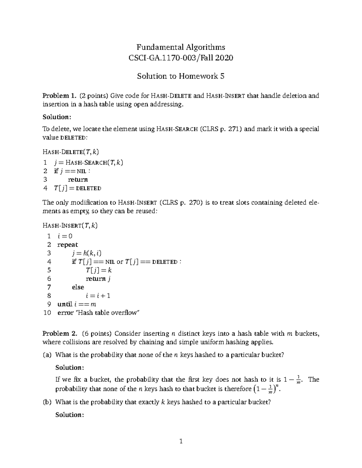 Hw05answers - FA Fall2020 - Fundamental Algorithms CSCI-GA-003/Fall ...