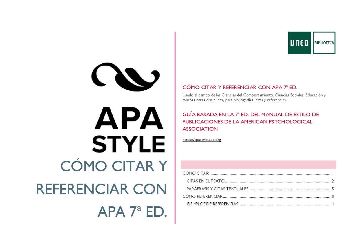 Cómo citar y referenciar con APA 7ª ed - CÓMO CITAR Y REFERENCIAR CON ...