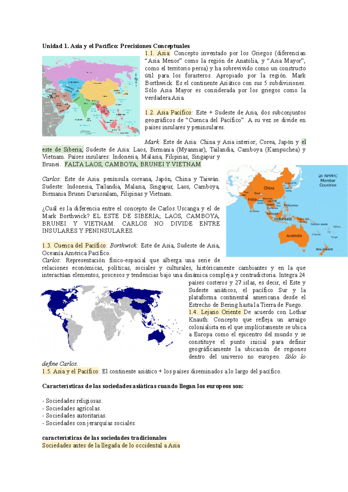 Asia Unidad Asia Y El Pac Fico Precisiones Conceptuales Asia