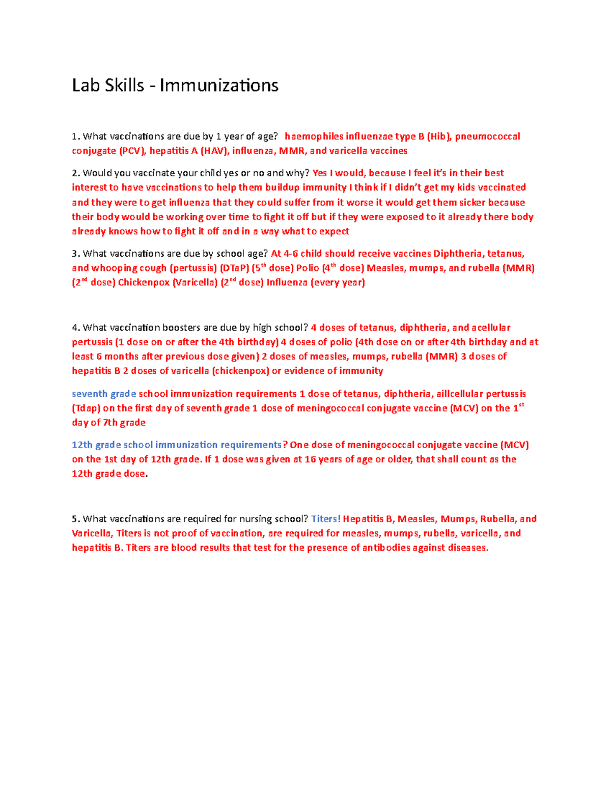 Lab Skills - Immunizations - Lab Skills - Immunizations What ...