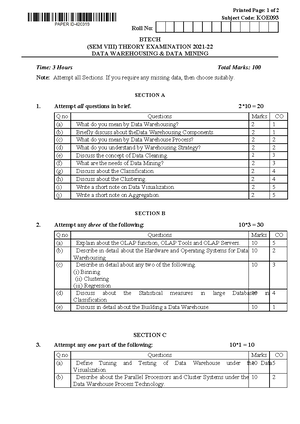 Client-Server Computing Model and Data Warehousing - UNIT-II Data ...
