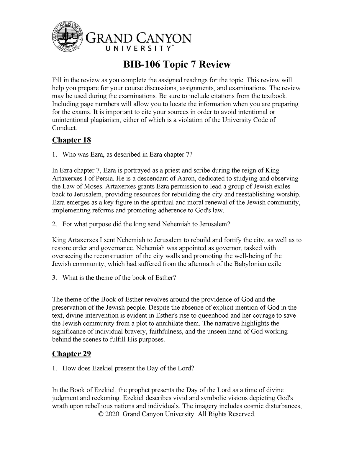 BIB 106 RS T7Review - work - BIB-106 Topic 7 Review Fill in the review ...