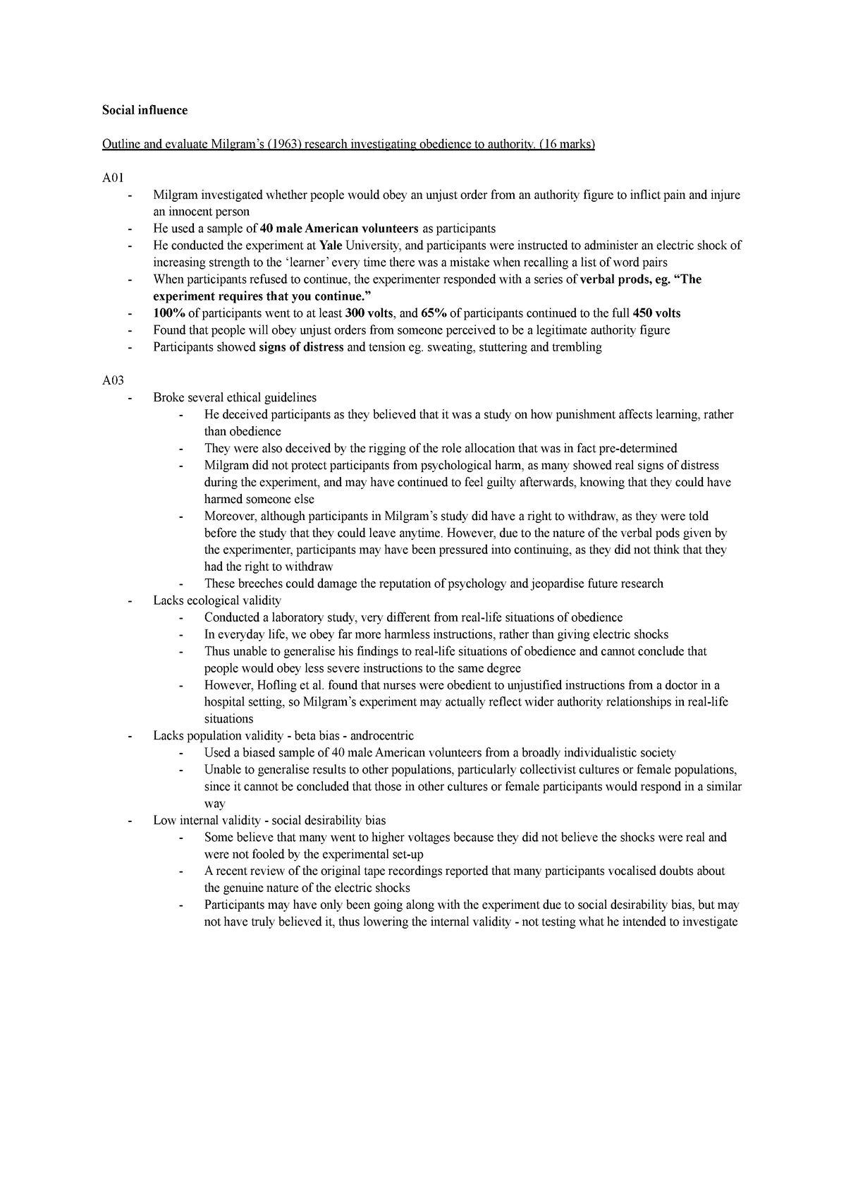 psychology a level essay structure