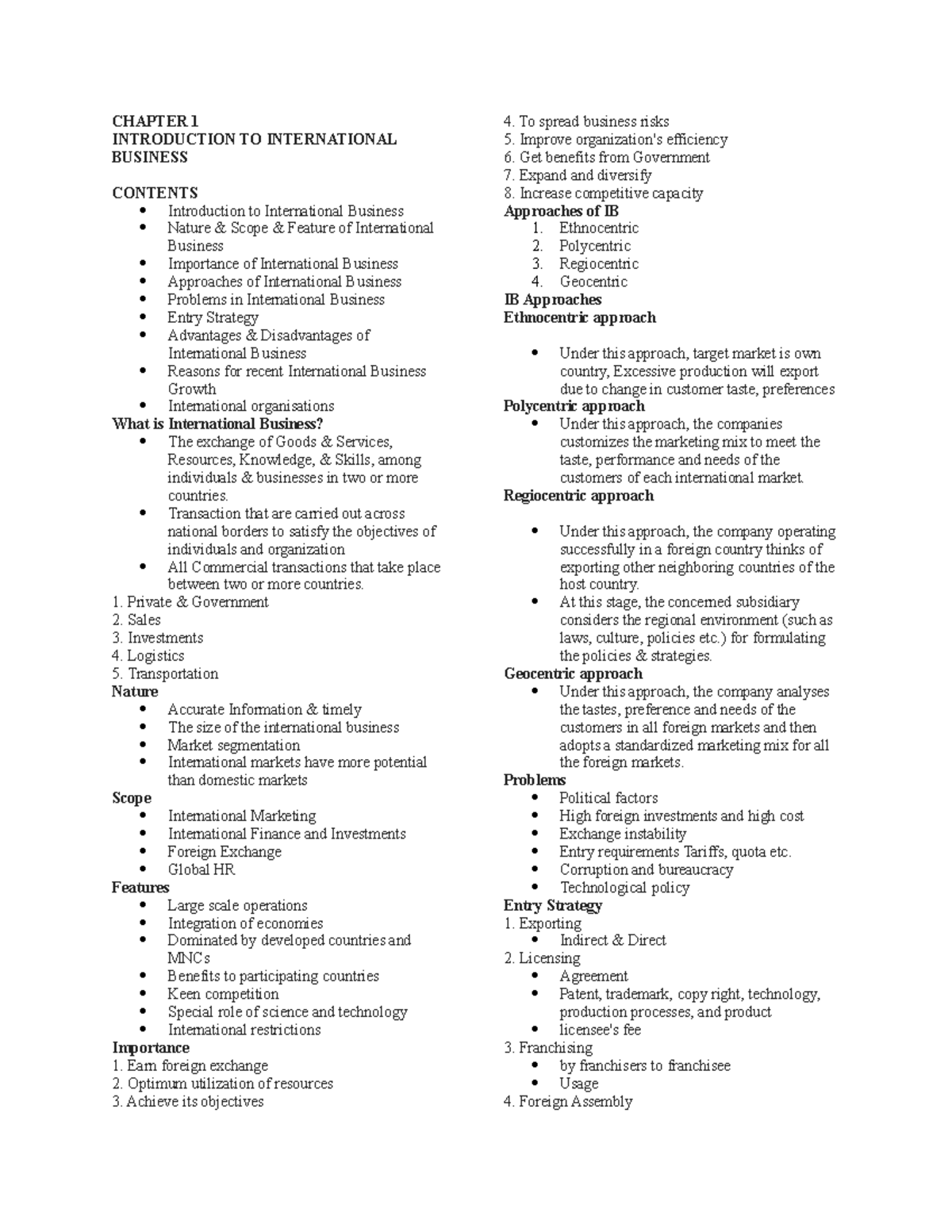 Reviewer FOR INBT211 - n/a - CHAPTER 1 INTRODUCTION TO INTERNATIONAL ...