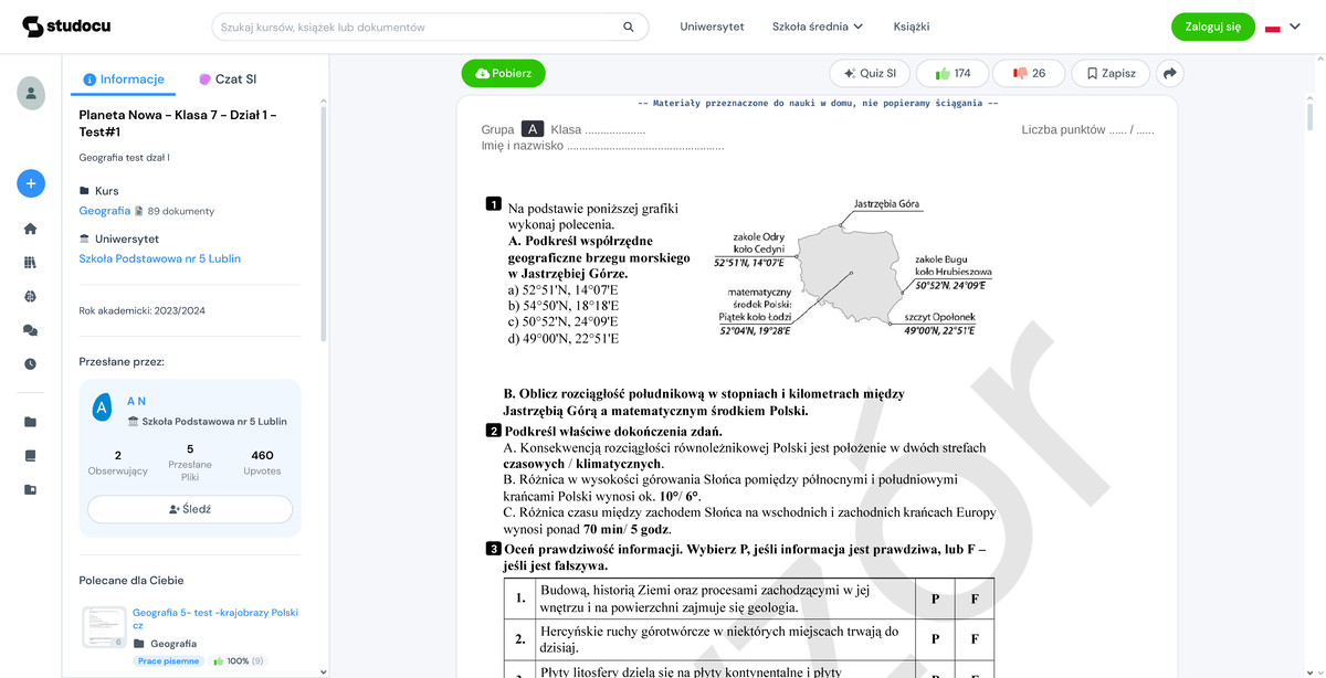 Planeta Nowa Klasa 7 Sprawdzian Ii www.studocu.com