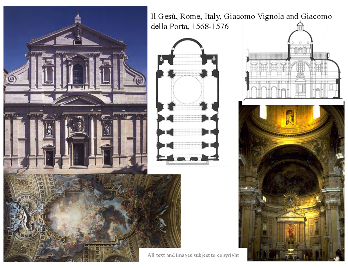 ARCH 250 s24 Exam Three Study Guide Large Review Images - Il Gesù, Rome ...