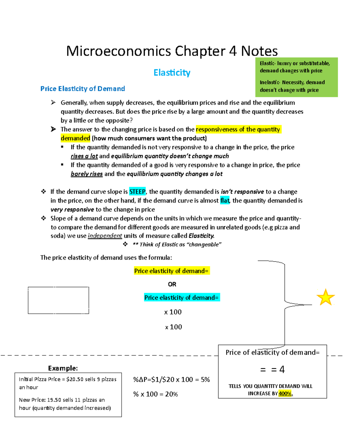 Microeconomics Chapter 4 Notes - Microeconomics Chapter 4 Notes ...