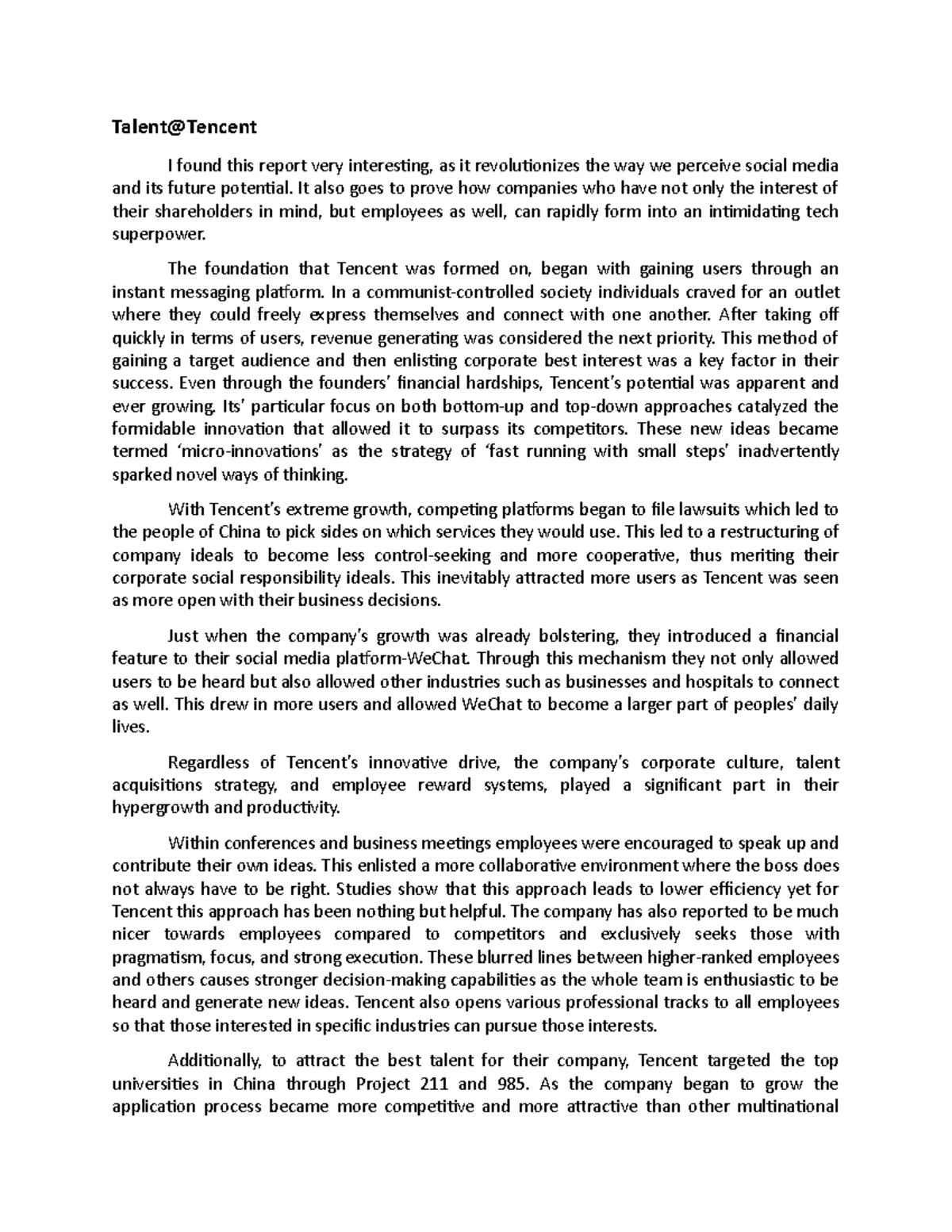 Talent@Tencent Publication Study. net Analysis WriteUp - Talent@Tencent ...