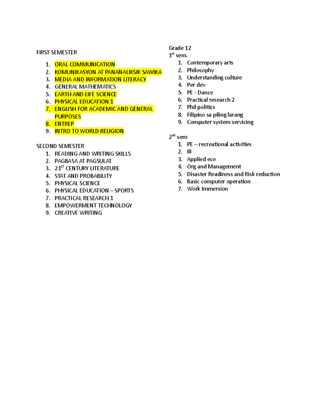 SHS Subject - EFDF - FIRST SEMESTER 1. ORAL COMMUNICATION 2 ...