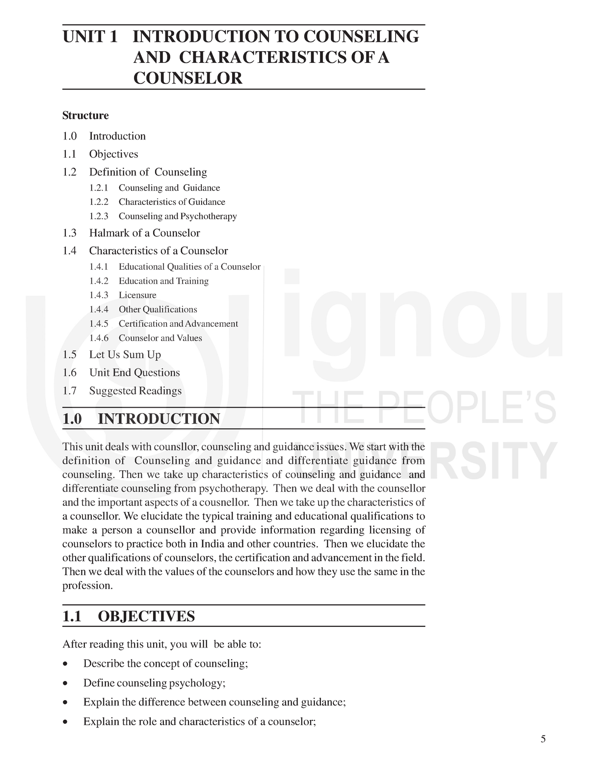 Block-1 - Introduction To Counseling And Characteristics Of A Counselor ...